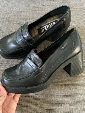 Vintage 90’s Y2K Mudd Platform Loafers Chunky Heel Womens 7.5